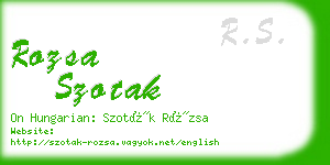rozsa szotak business card
